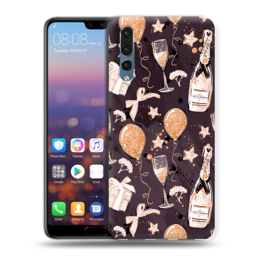 Силиконовый противоударный чехол на Huawei P20 Pro с принтом Новый год