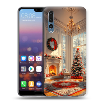 Силиконовый противоударный чехол на Huawei P20 Pro с принтом Новый год