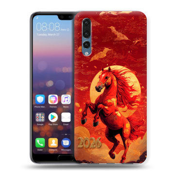 Силиконовый противоударный чехол на Huawei P20 Pro с принтом Новый год