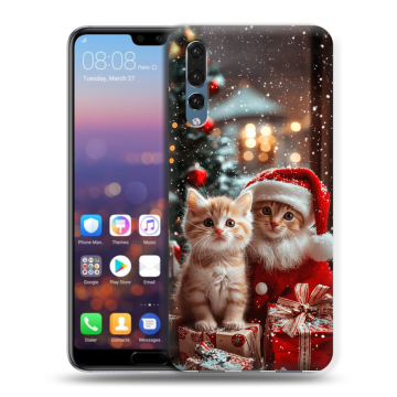 Силиконовый противоударный чехол на Huawei P20 Pro с принтом Новый год