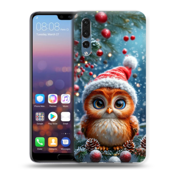 Силиконовый противоударный чехол на Huawei P20 Pro с принтом Новый год