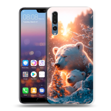 Силиконовый противоударный чехол на Huawei P20 Pro с принтом Новый год