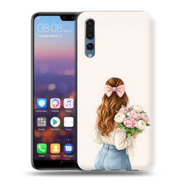 Силиконовый противоударный чехол на Huawei P20 Pro с принтом женский Силиконовый противоударный чехол на Huawei P20 Pro с принтом женский