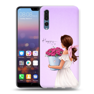 Силиконовый противоударный чехол на Huawei P20 Pro с принтом женский Силиконовый противоударный чехол на Huawei P20 Pro с принтом женский
