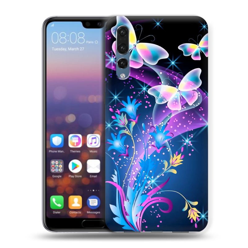 Пластиковый чехол на Huawei P20 Pro с принтом Бабочки Пластиковый чехол на Huawei P20 Pro с принтом Бабочки