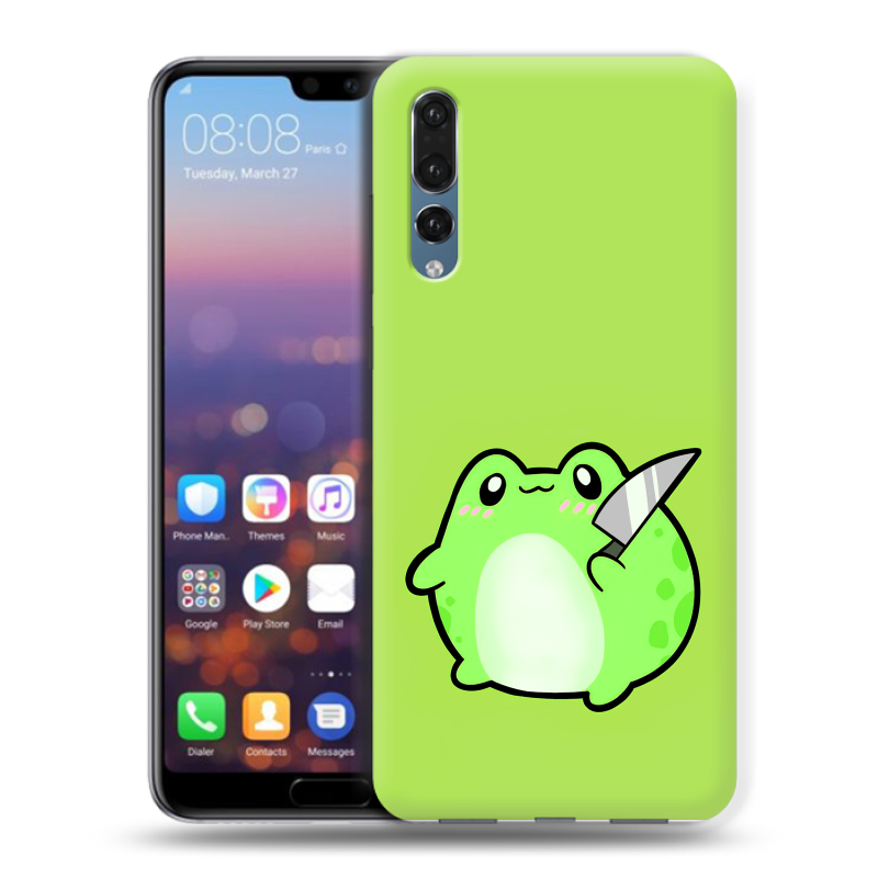 Силиконовый противоударный чехол на Huawei P20 Pro с принтом Лягушенок Силиконовый противоударный чехол на Huawei P20 Pro с принтом Лягушенок