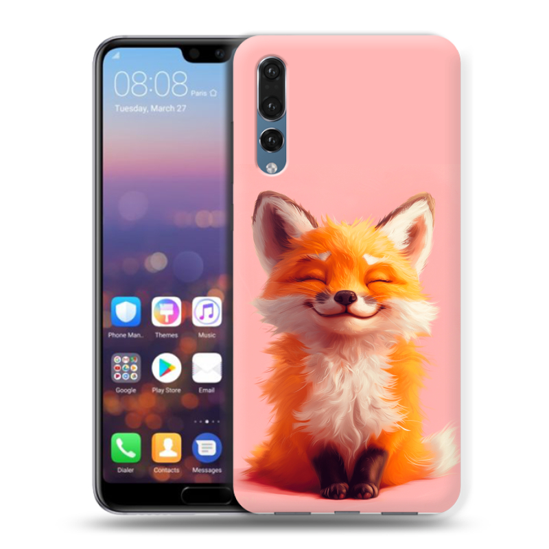 Пластиковый чехол на Huawei P20 Pro с принтом милая лиса Пластиковый чехол на Huawei P20 Pro с принтом милая лиса