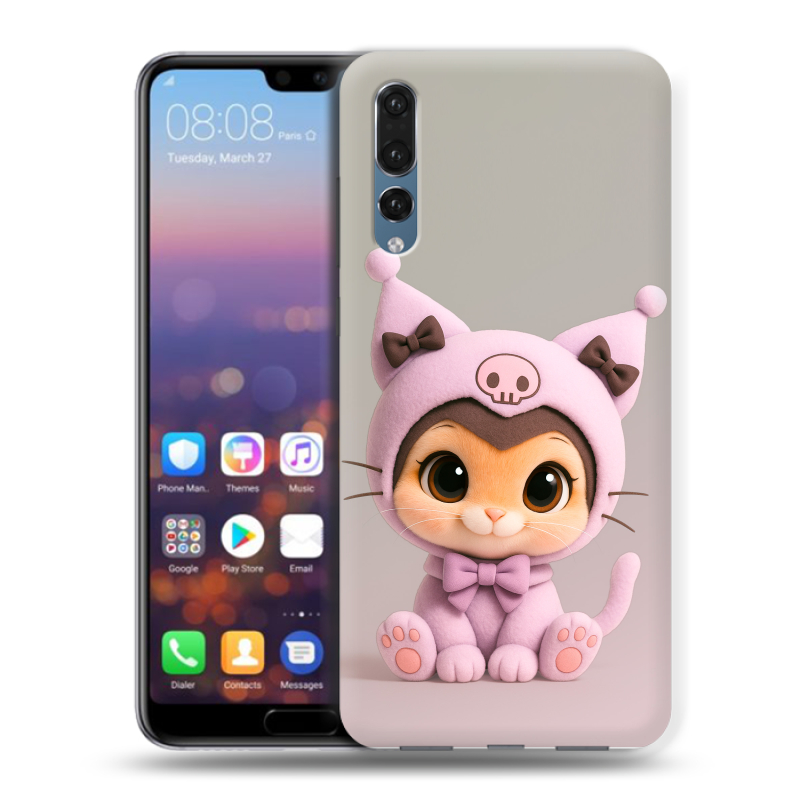 Силиконовый противоударный чехол на Huawei P20 Pro с принтом Куроми Kuromi Силиконовый противоударный чехол на Huawei P20 Pro с принтом Куроми Kuromi