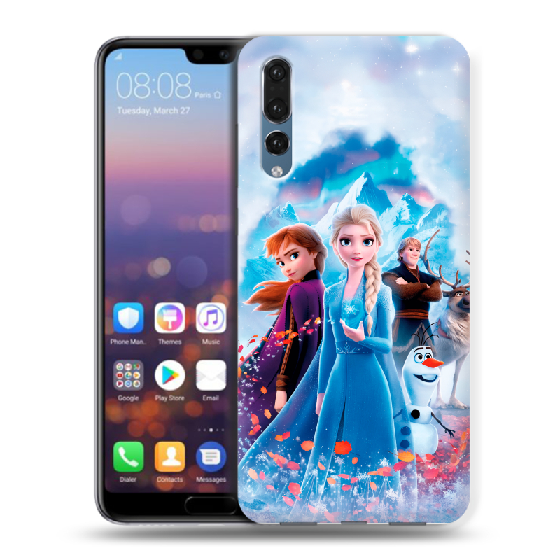 Силиконовый противоударный чехол на Huawei P20 Pro с принтом Холодное сердце Frozen Силиконовый противоударный чехол на Huawei P20 Pro с принтом Холодное сердце Frozen