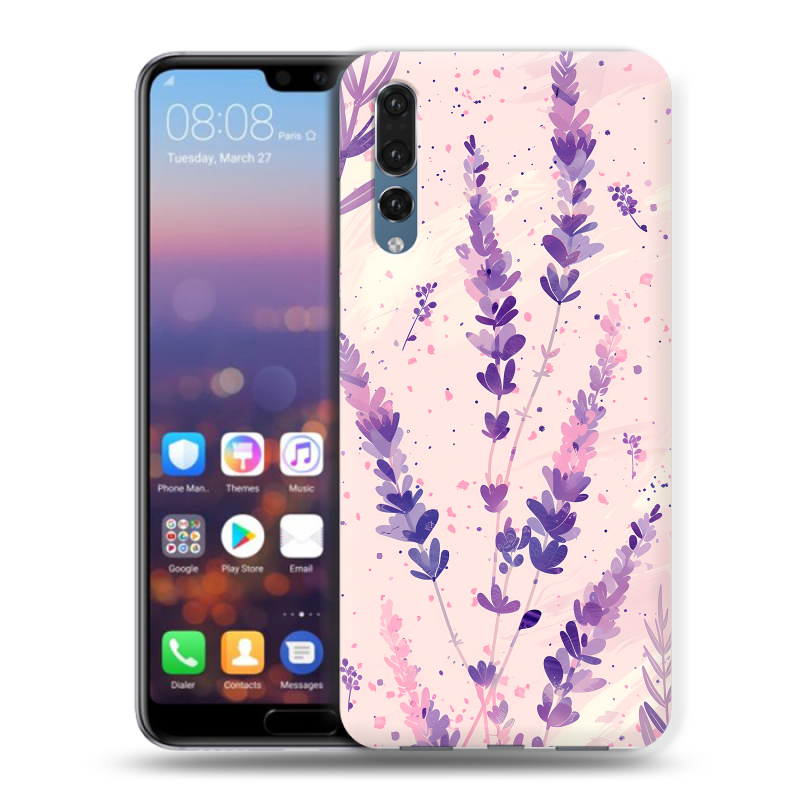 Пластиковый чехол на Huawei P20 Pro с принтом цветы лаванда Пластиковый чехол на Huawei P20 Pro с принтом цветы лаванда