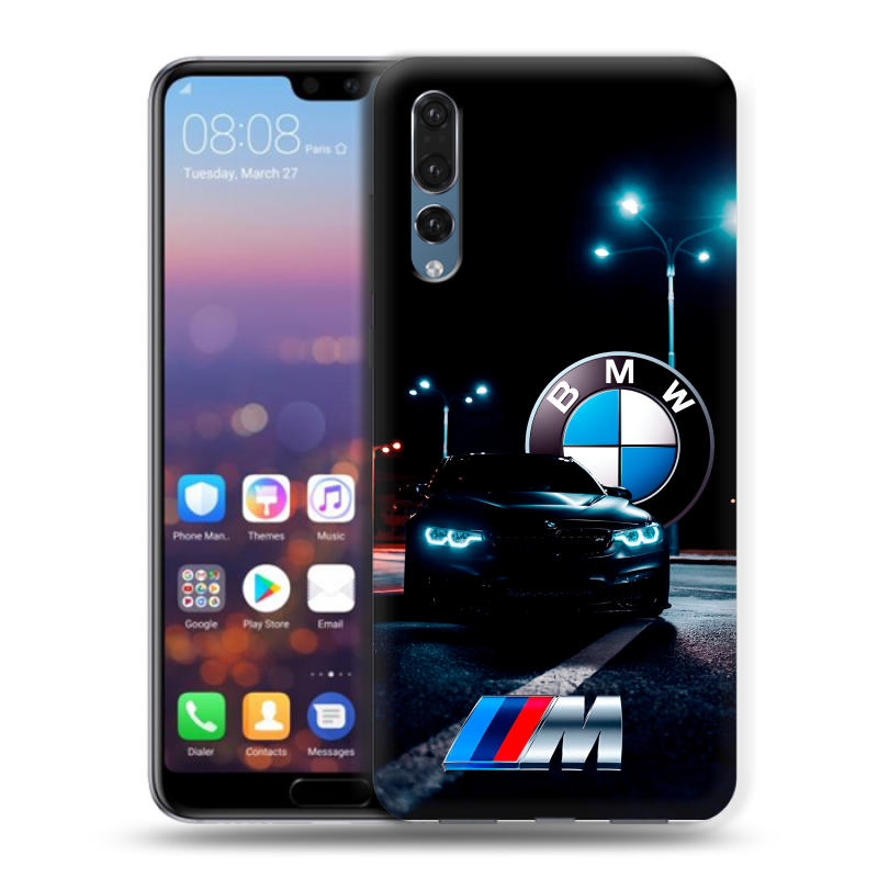 Силиконовый противоударный чехол на Huawei P20 Pro с принтом БМВ BMW Силиконовый противоударный чехол на Huawei P20 Pro с принтом БМВ BMW