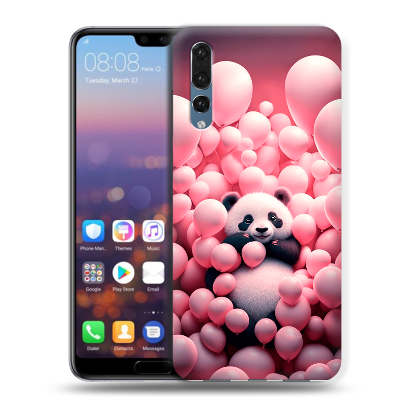 Силиконовый противоударный чехол на Huawei P20 Pro с принтом Панда Силиконовый противоударный чехол на Huawei P20 Pro с принтом Панда