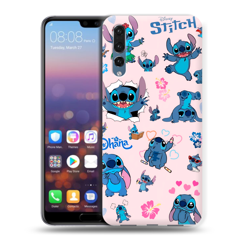 Силиконовый противоударный чехол на Huawei P20 Pro с принтом Лило и Стич Силиконовый противоударный чехол на Huawei P20 Pro с принтом Лило и Стич