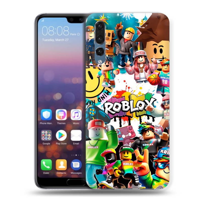 Силиконовый противоударный чехол на Huawei P20 Pro с принтом Roblox Роблокс Силиконовый противоударный чехол на Huawei P20 Pro с принтом Roblox Роблокс