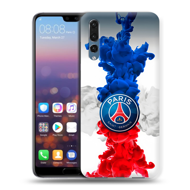 Силиконовый противоударный чехол на Huawei P20 Pro с принтом PSG ПСЖ Силиконовый противоударный чехол на Huawei P20 Pro с принтом PSG ПСЖ