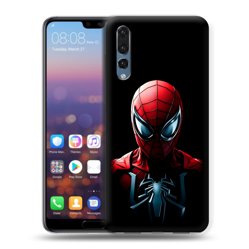 Силиконовый противоударный чехол на Huawei P20 Pro с принтом Spiderman Человек паук Силиконовый противоударный чехол на Huawei P20 Pro с принтом Spiderman Человек паук