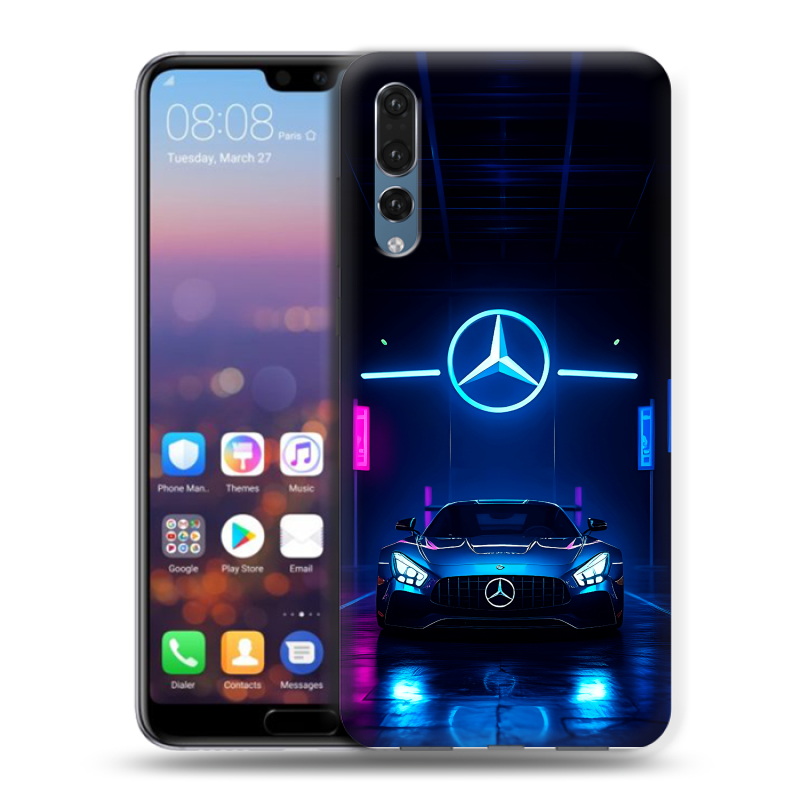 Пластиковый чехол на Huawei P20 Pro с принтом Mercedes Мерседес Пластиковый чехол на Huawei P20 Pro с принтом Mercedes Мерседес
