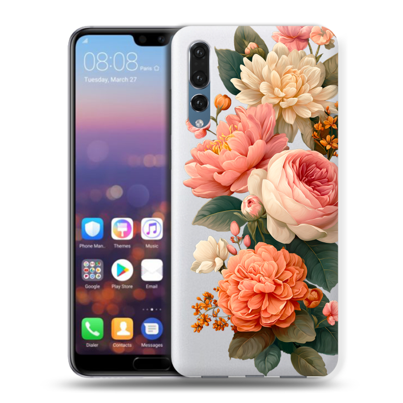 Пластиковый чехол на Huawei P20 Pro с принтом цветы Пластиковый чехол на Huawei P20 Pro с принтом цветы