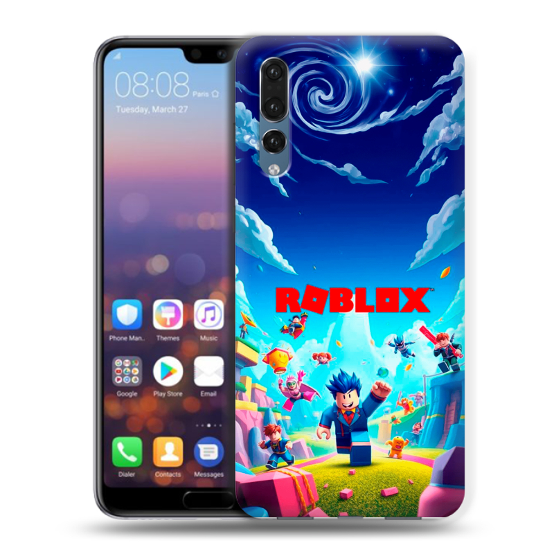 Пластиковый чехол на Huawei P20 Pro с принтом Roblox Роблокс Пластиковый чехол на Huawei P20 Pro с принтом Roblox Роблокс