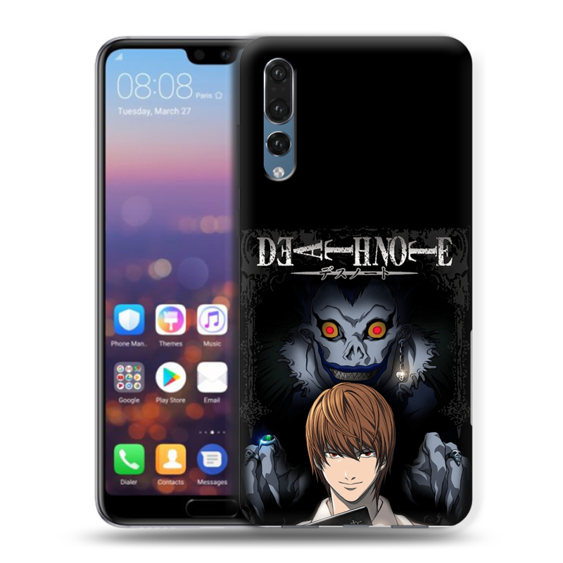 Силиконовый противоударный чехол на Huawei P20 Pro с принтом Death note Тетрадь смерти Силиконовый противоударный чехол на Huawei P20 Pro с принтом Death note Тетрадь смерти