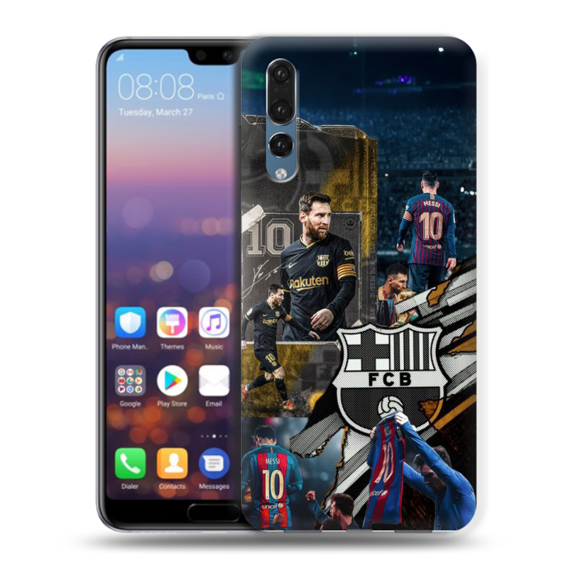 Пластиковый чехол на Huawei P20 Pro с принтом Messi Barcelona Пластиковый чехол на Huawei P20 Pro с принтом Messi Barcelona
