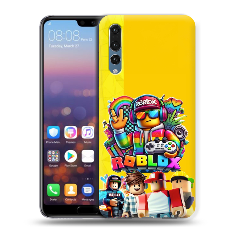 Силиконовый противоударный чехол на Huawei P20 Pro с принтом Roblox Роблокс Силиконовый противоударный чехол на Huawei P20 Pro с принтом Roblox Роблокс