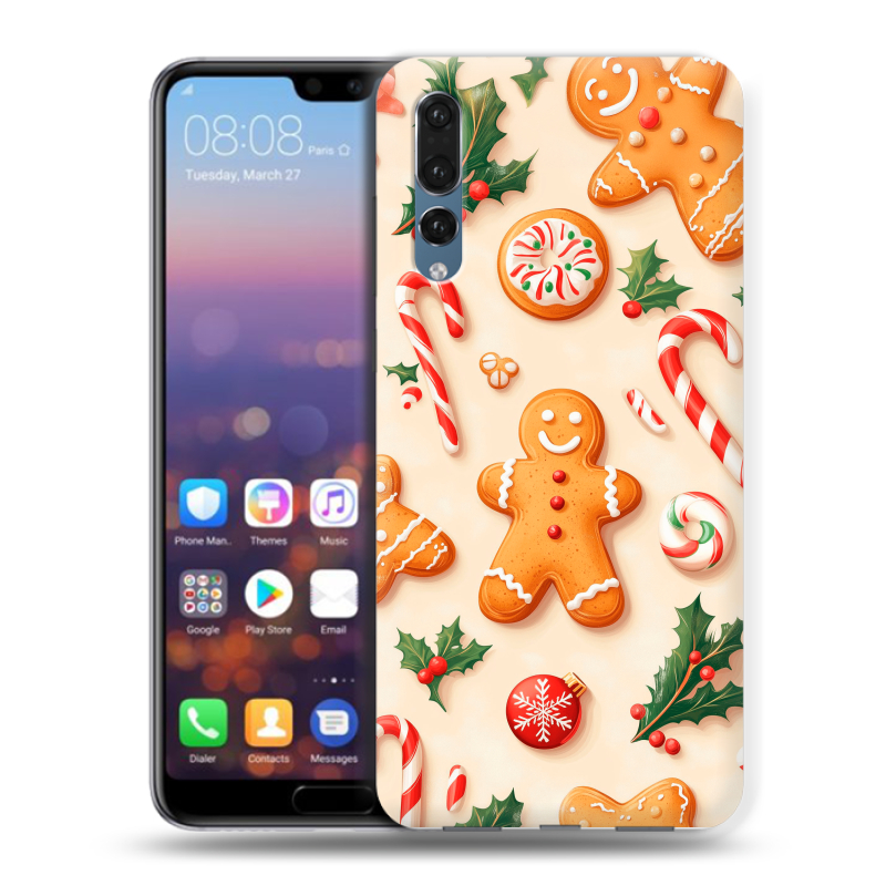 Силиконовый противоударный чехол на Huawei P20 Pro с принтом Новый год Силиконовый противоударный чехол на Huawei P20 Pro с принтом Новый год