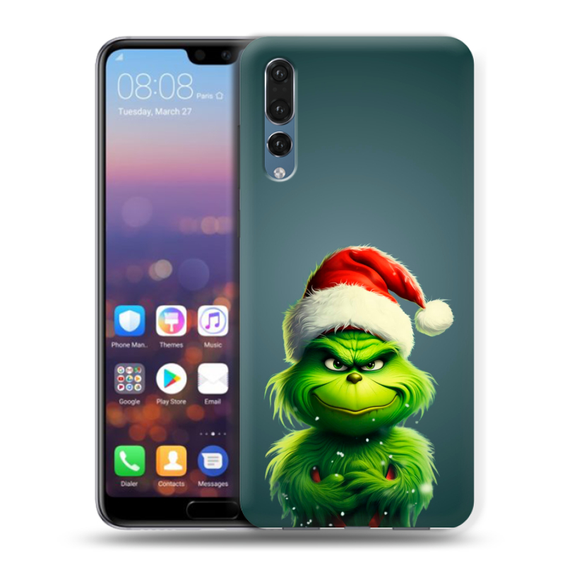 Силиконовый противоударный чехол на Huawei P20 Pro с принтом Новый год Силиконовый противоударный чехол на Huawei P20 Pro с принтом Новый год