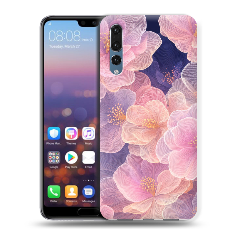 Силиконовый противоударный чехол на Huawei P20 Pro с принтом женский Силиконовый противоударный чехол на Huawei P20 Pro с принтом женский