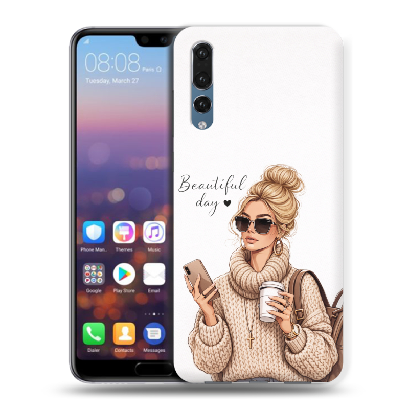 Пластиковый чехол на Huawei P20 Pro с принтом женский Пластиковый чехол на Huawei P20 Pro с принтом женский