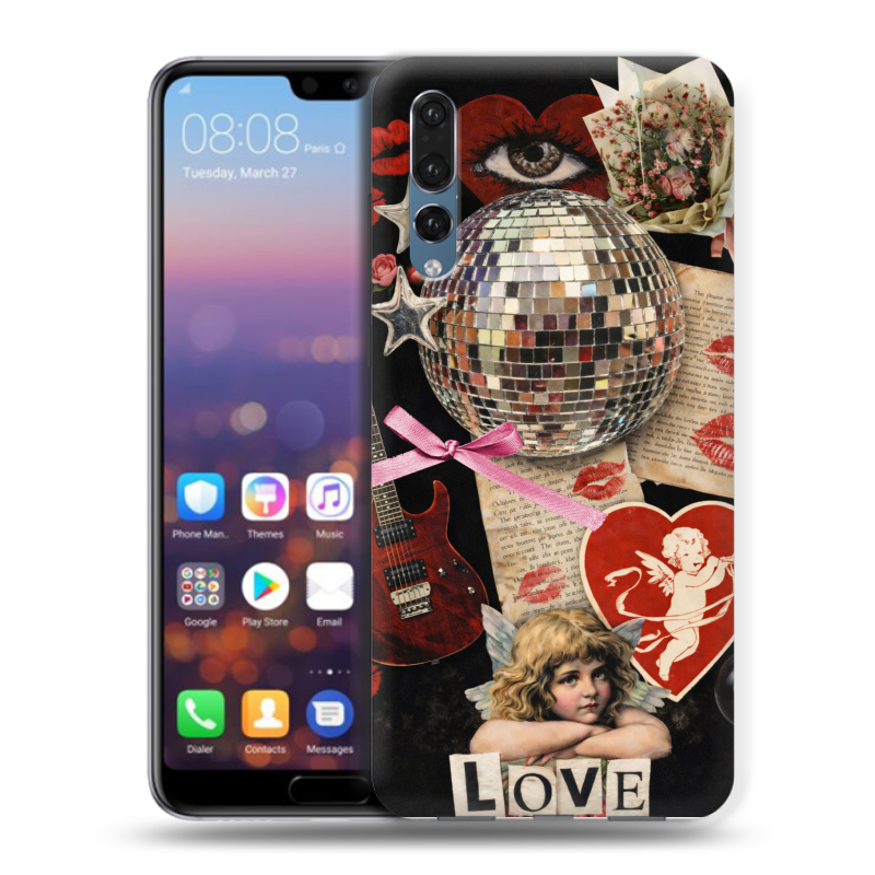 Силиконовый противоударный чехол на Huawei P20 Pro с принтом для девочек Силиконовый противоударный чехол на Huawei P20 Pro с принтом для девочек