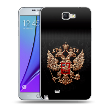 Пластиковый чехол на Samsung Galaxy Note 2 с принтом Герб России