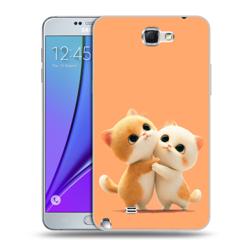Пластиковый чехол на Samsung Galaxy Note 2 с принтом Милые котики Пластиковый чехол на Samsung Galaxy Note 2 с принтом Милые котики
