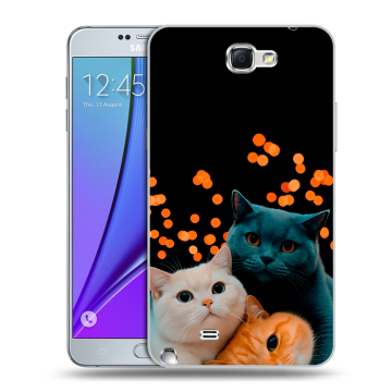Пластиковый чехол на Samsung Galaxy Note 2 с принтом Кошки