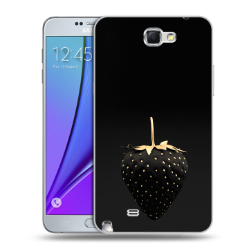 Пластиковый чехол на Samsung Galaxy Note 2 с принтом Черная клубника