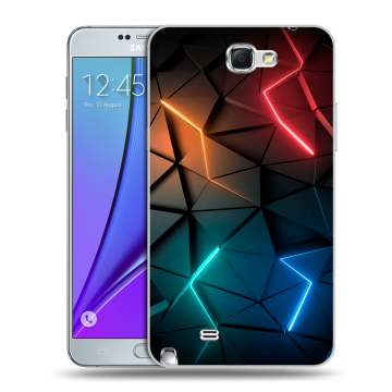 Пластиковый чехол на Samsung Galaxy Note 2 с принтом Абстракция неон Пластиковый чехол на Samsung Galaxy Note 2 с принтом Абстракция неон