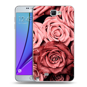 Пластиковый чехол на Samsung Galaxy Note 2 с принтом Цветы розы