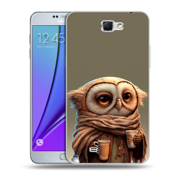 Пластиковый чехол на Samsung Galaxy Note 2 с принтом Сова