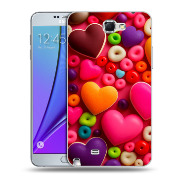 Пластиковый чехол на Samsung Galaxy Note 2 с принтом Сердечки Пластиковый чехол на Samsung Galaxy Note 2 с принтом Сердечки