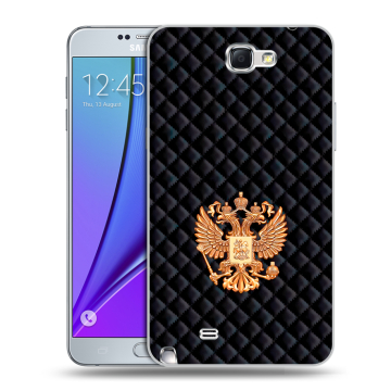 Пластиковый чехол на Samsung Galaxy Note 2 с принтом Герб России принт