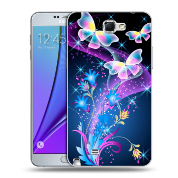 Пластиковый чехол на Samsung Galaxy Note 2 с принтом Бабочки