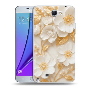Пластиковый чехол на Samsung Galaxy Note 2 с принтом Цветы
