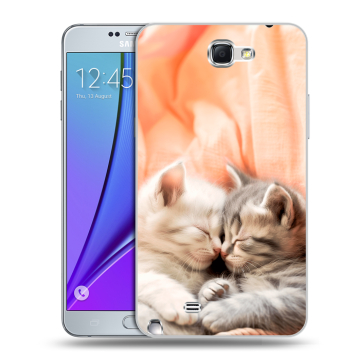 Пластиковый чехол на Samsung Galaxy Note 2 с принтом Котята Пластиковый чехол на Samsung Galaxy Note 2 с принтом Котята