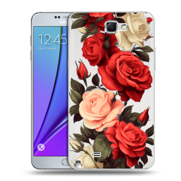 Пластиковый чехол на Samsung Galaxy Note 2 с принтом Розы Пластиковый чехол на Samsung Galaxy Note 2 с принтом Розы