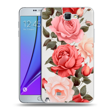 Пластиковый чехол на Samsung Galaxy Note 2 с принтом Розы Пластиковый чехол на Samsung Galaxy Note 2 с принтом Розы