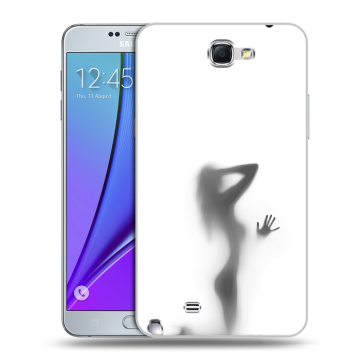 Пластиковый чехол на Samsung Galaxy Note 2 с принтом Силуэт