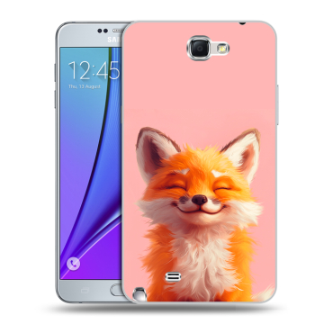 Пластиковый чехол на Samsung Galaxy Note 2 с принтом милая лиса