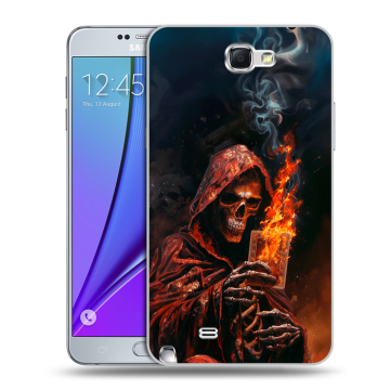 Пластиковый чехол на Samsung Galaxy Note 2 с принтом Скелет и карты Пластиковый чехол на Samsung Galaxy Note 2 с принтом Скелет и карты