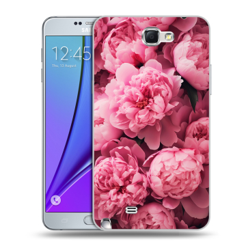Пластиковый чехол на Samsung Galaxy Note 2 с принтом цветы пионы Пластиковый чехол на Samsung Galaxy Note 2 с принтом цветы пионы