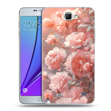 Пластиковый чехол на Samsung Galaxy Note 2 с принтом Розовые розы Пластиковый чехол на Samsung Galaxy Note 2 с принтом Розовые розы
